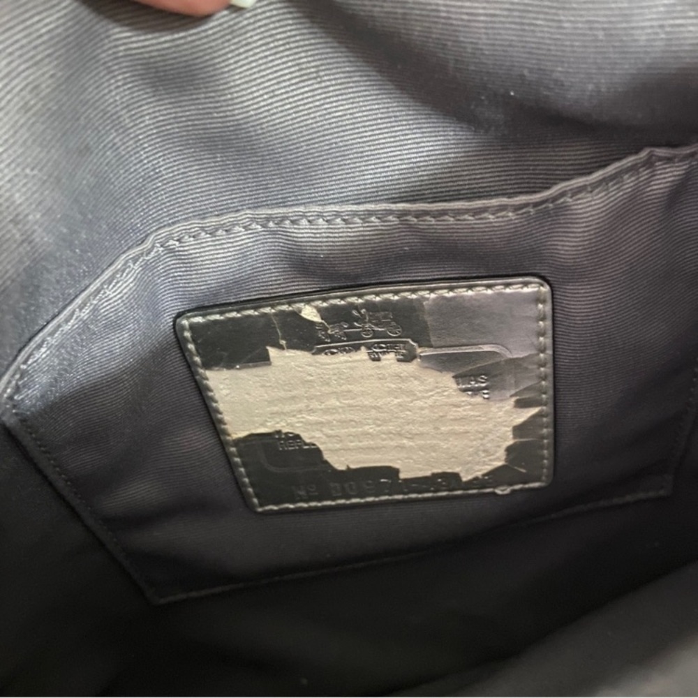 LOWEST Coach Op Art Black/Silver Crossbody Purse - Picture 4 of 6